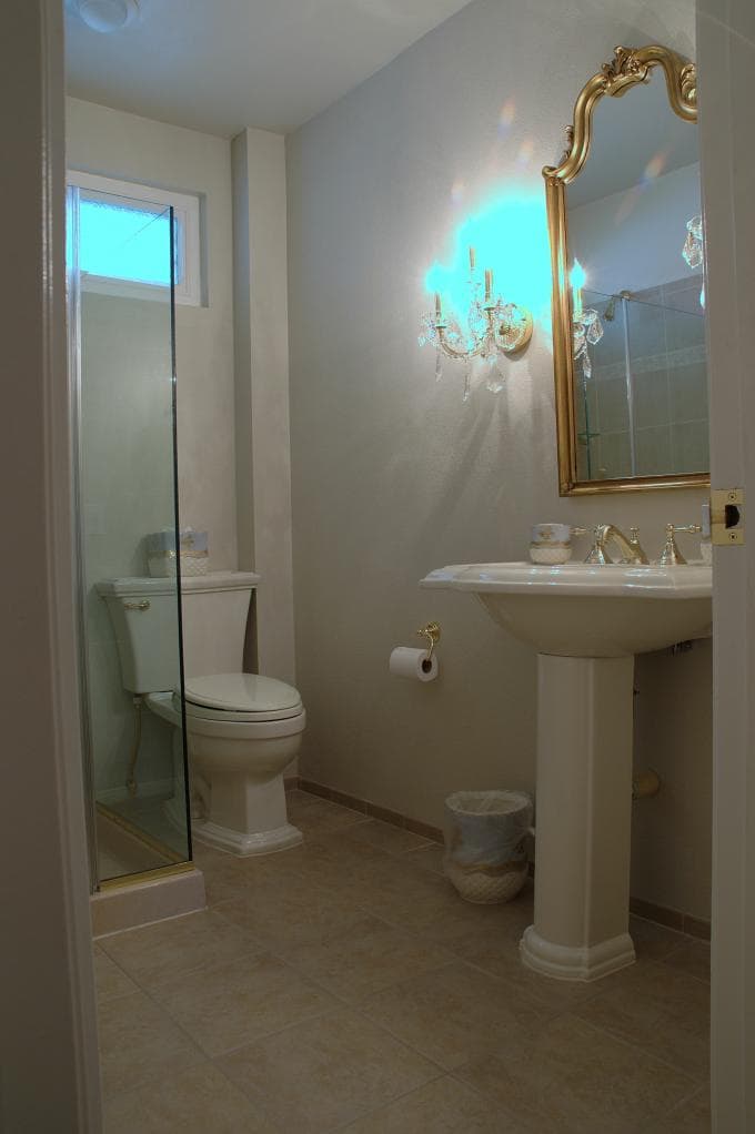 Designer Bathroom with Custom Tile